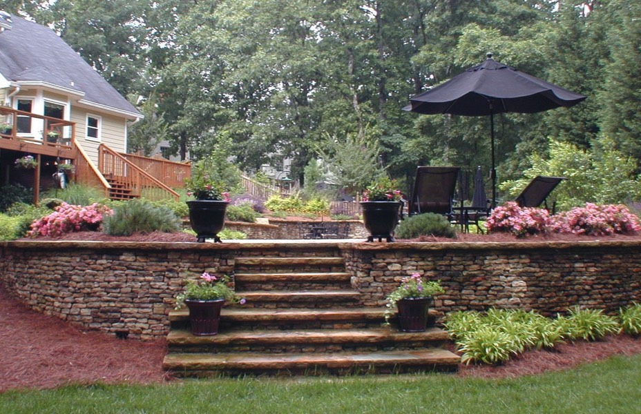 Shadow stacked stone steps_ wall